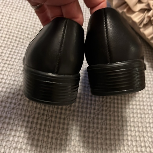 Cherokee Black Leather Square Toe Loafer Slip On Shoes As 8.5 New! - Picture 7 of 15